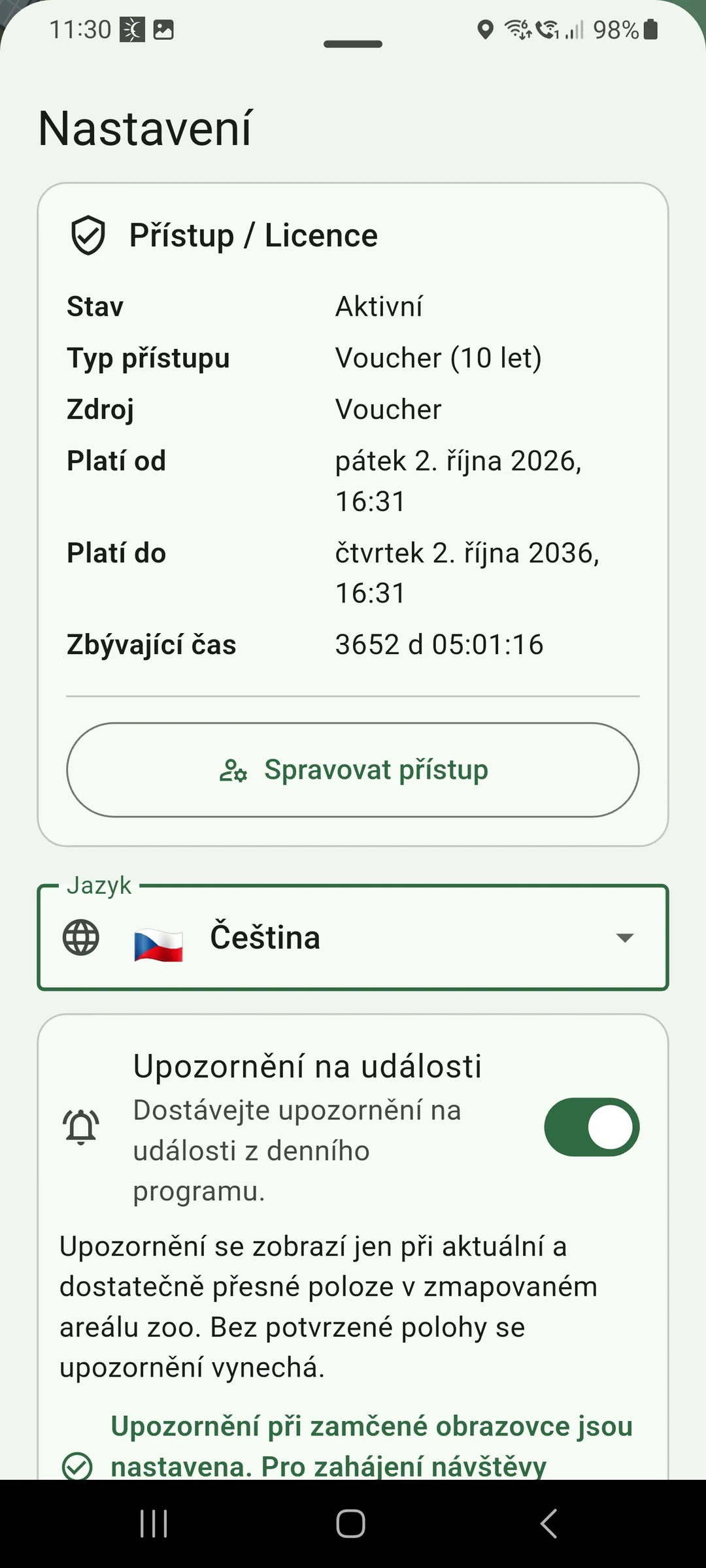 Přístup a jazyk aplikace