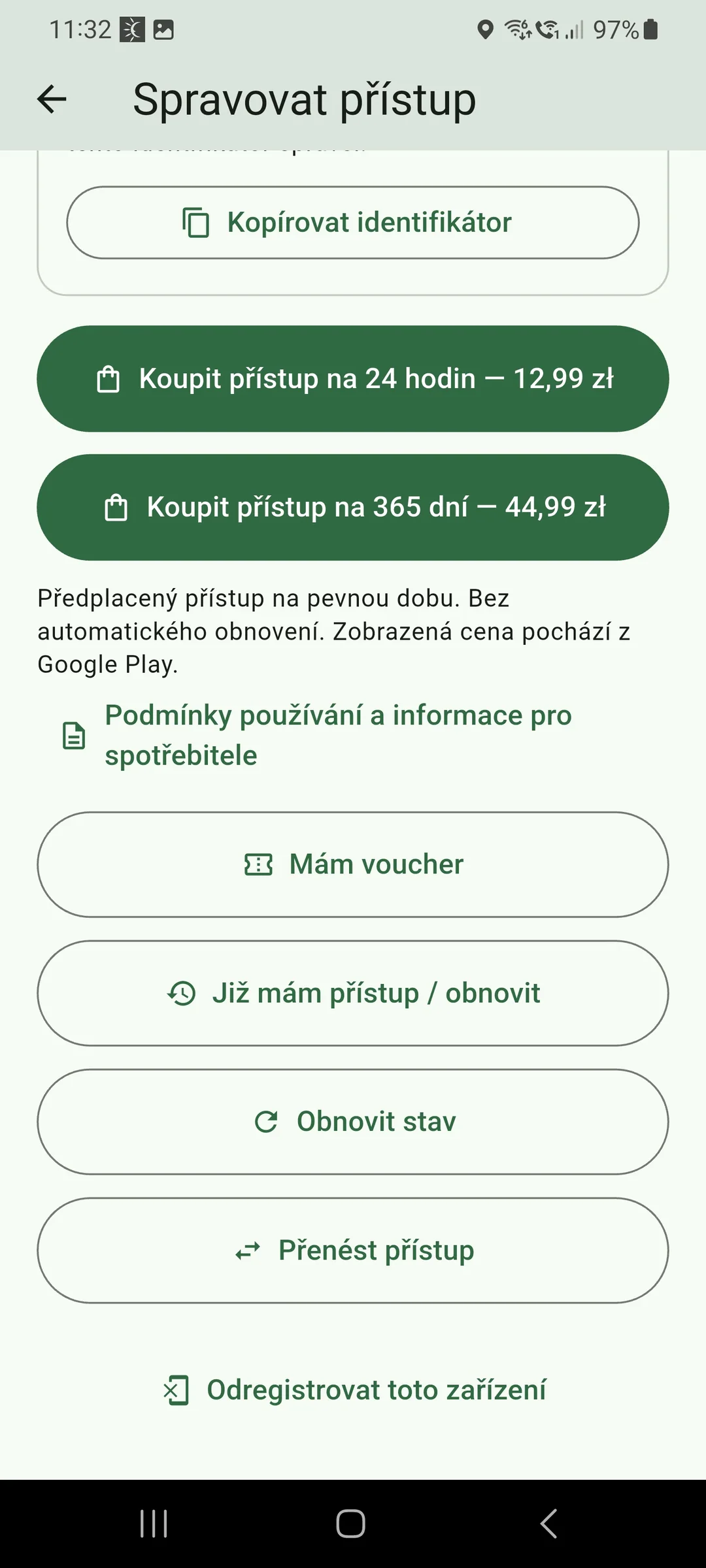 Správa přístupu a poukazy